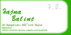 hajna balint business card